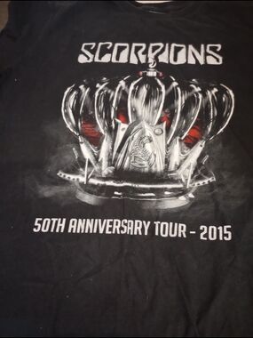 Scorpions 50th Anniversary Tour 2015 Black Graphic Tee Size X-large